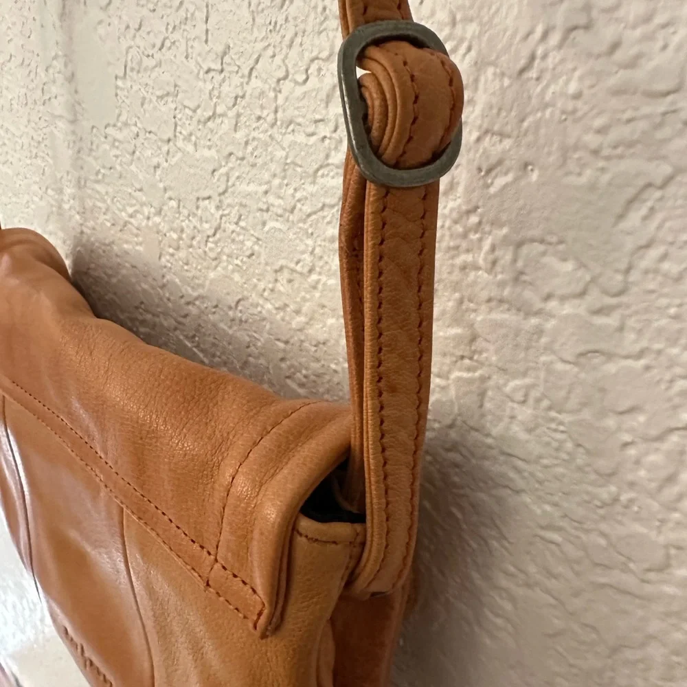 Day & Mood Tan Leather Cross Body Purse with Zipper Accents - Picture 8 of 8